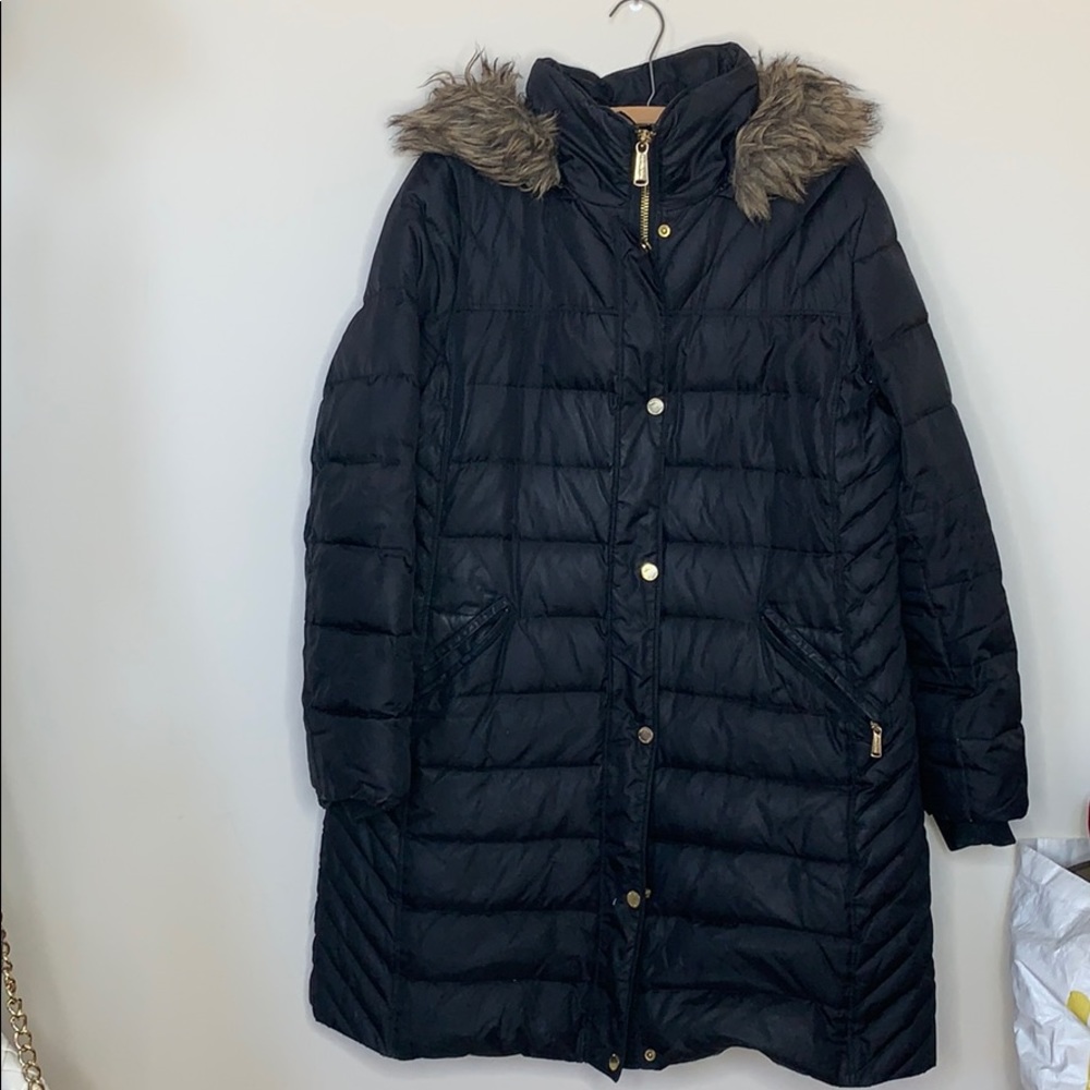 Women’s Michael Kors Faux Fur Trim Hooded Coat